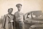 Another of Fred's Brother-in-Laws, George Wilson, Army, with Fred's older sister Beulah. George was a survivor of a freighter sunk in the Gulf of Mexico by a German submarine while returning from the Canal Zone.  